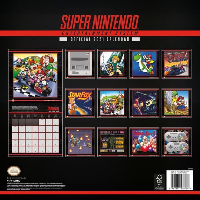 C21003 Super Nintendo 2021 Calendar b