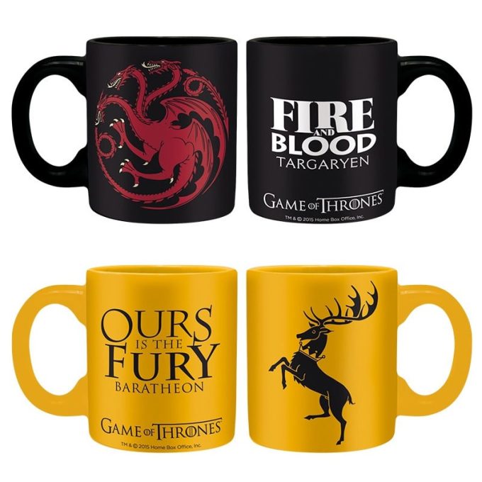 ABYMUG226 Game of Thrones Targaryen & Baratheon Set 2 Espresso Mugs c