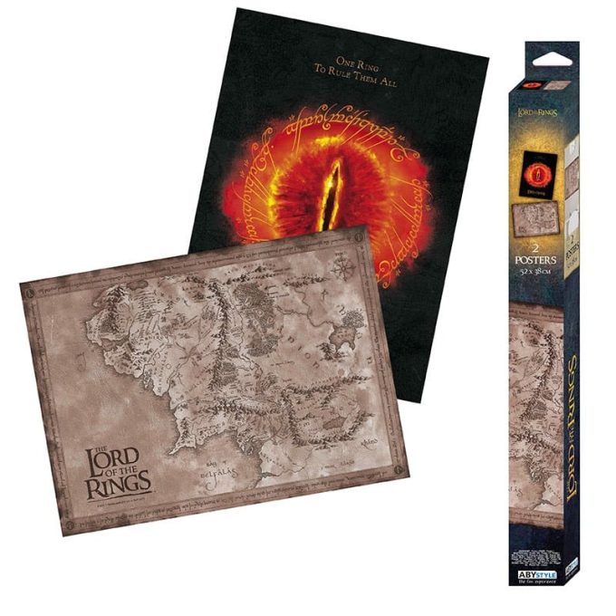 Lord of the Rings Eye of Sauron & Map Set of 2 Chibi Posters