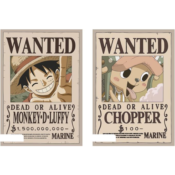ABYDCO888 One Piece Wanted Set 1 Set of 5 Postcards b