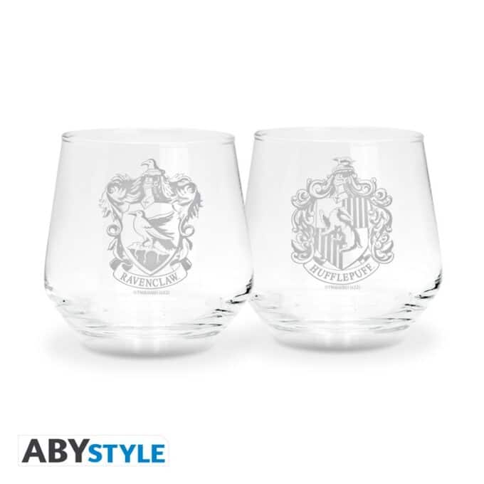 ABYVER296 Harry Potter Ravenclaw & Hufflepuff 2 Glass Set a