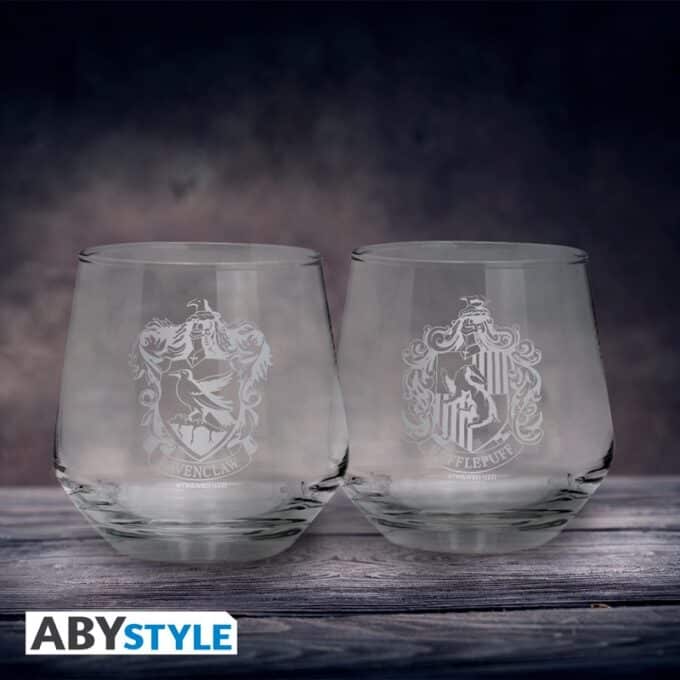 ABYVER296 Harry Potter Ravenclaw & Hufflepuff 2 Glass Set c