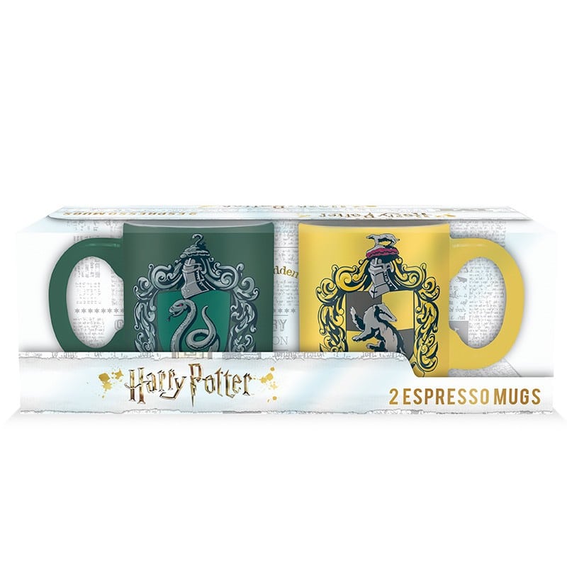 ABYMUG307 Harry Potter Slytherin Hufflepuff Set 2 Espresso Mugs a.jpg