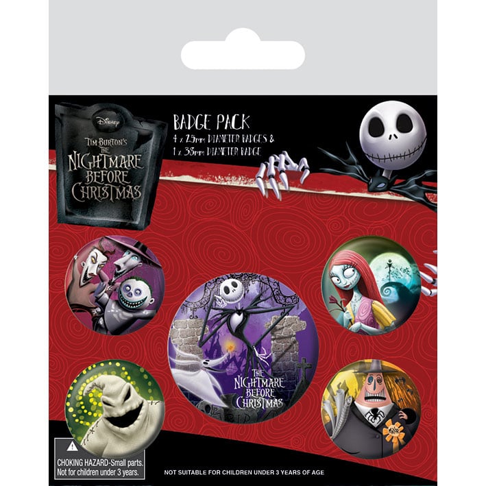 BP80585 Nightmare Before Christmas Characters Badge Pack.jpg