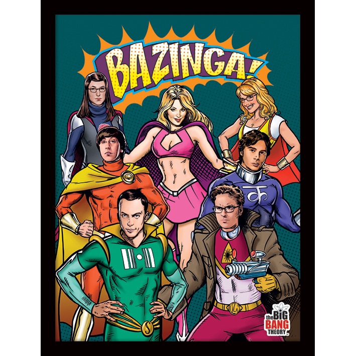 FP11138P The Big Bang Theory Superheroes Framed Print.jpg