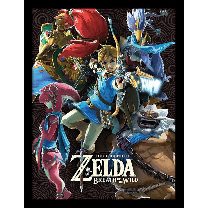 FP12095P The Legend of Zelda Breath Of The Wild Divine Beasts Collage Framed Print.jpg