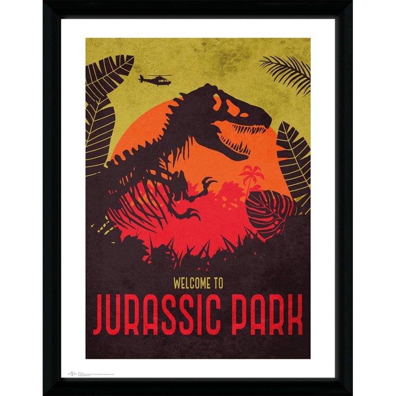 PFC3461 Jurassic Park Silhouette Framed Print.jpg