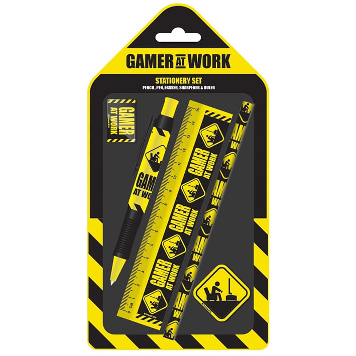 SR72667 Gamer At Work Caution Sign Standard Stationery Set.jpg
