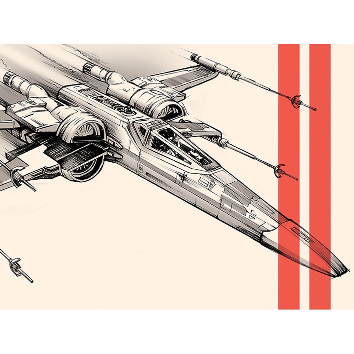 WDC99331 Star Wars Episode VII X Wing Pencil Art Canvas Print a.jpg
