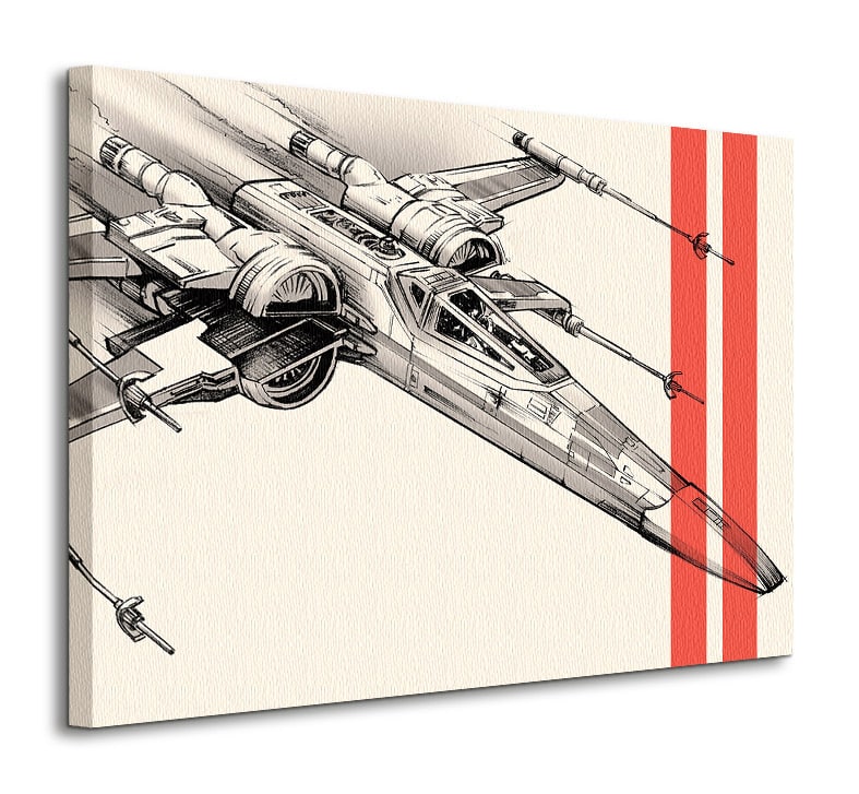 WDC99331 Star Wars Episode VII X Wing Pencil Art Canvas Print b.jpg