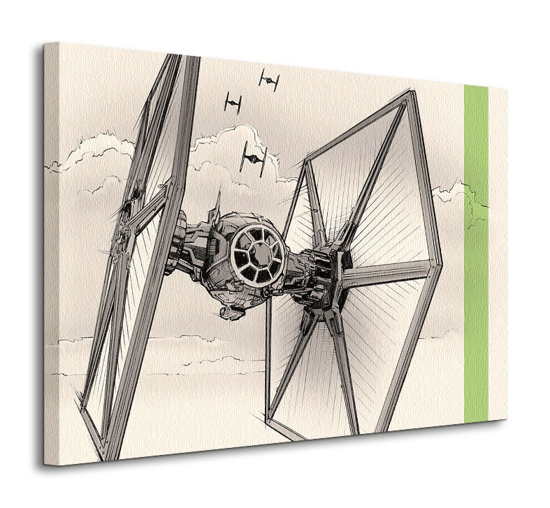 WDC99332 Star Wars Episode VII TIE Fighter Pencil Art Canvas Print b.jpg