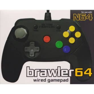 N64 Handkontroll Retro Fighters med Sladd Brawler64 Svart b