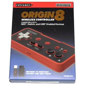 NES Handkontroll Retro bit Trådlös Origin8 med 2st Mottagare GB Red Black b